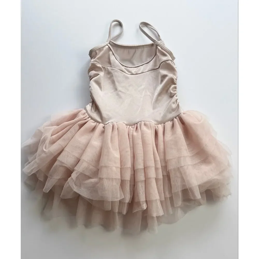 Bloch Girls Champagne Shimmer Tutu Dress Size 6X-7 Ballet